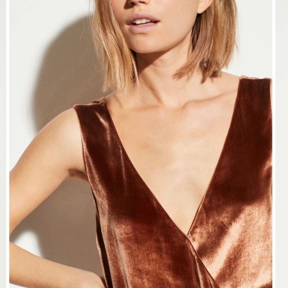 Vince Panné Wrap Dress in Rose Gold Size Small - Picture 5 of 14